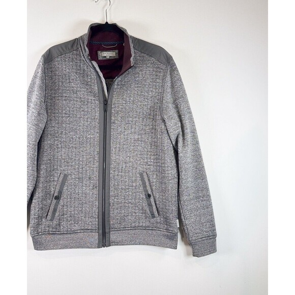 Ted Baker London Mens Jacket Gray Whooty Full Zip Fleece Bomber Outdoor S Small - Picture 8 of 15